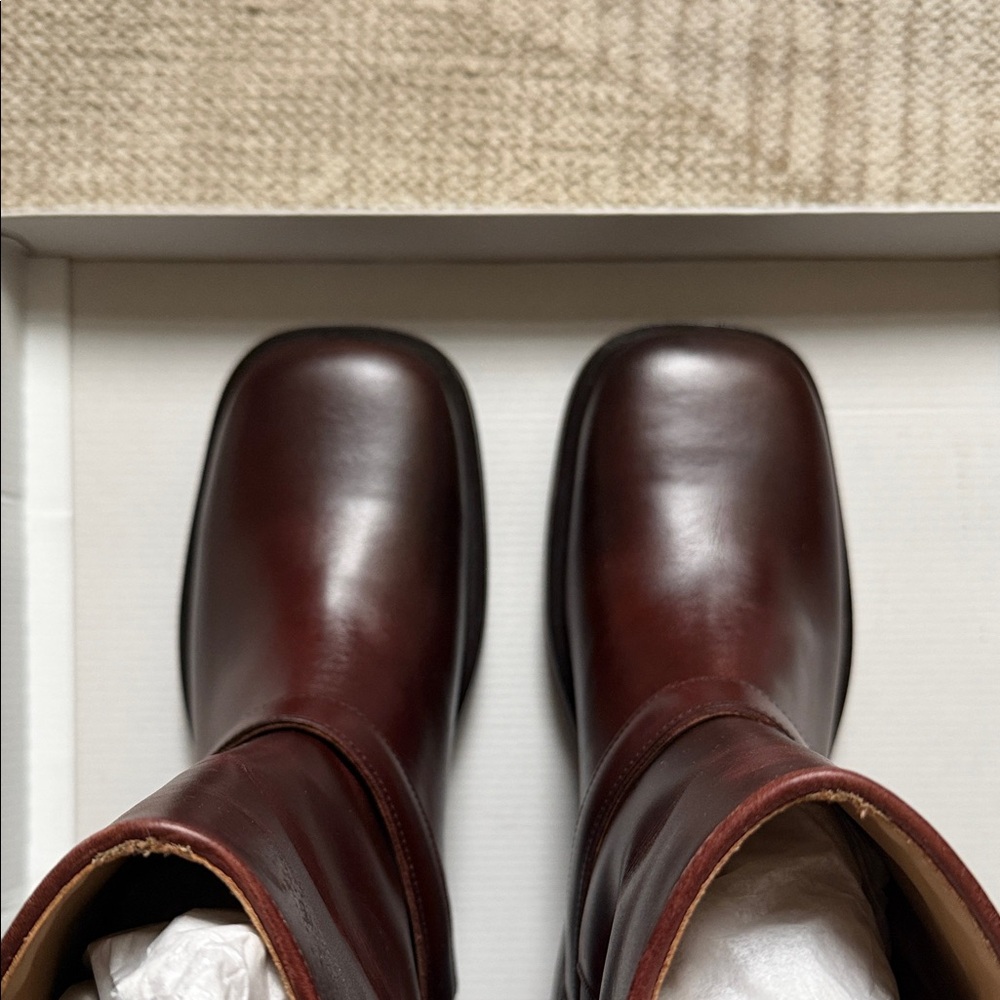 & Other Stories Brown Leather Biker Boot - Picture 3 of 9